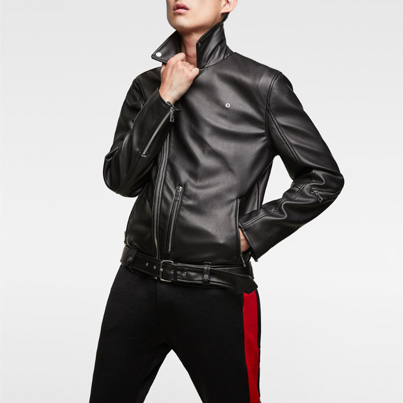 Men Motorcycle Jacket Faux Leather Knight Jacket 1966/300