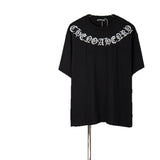 Ch hip-hop t shirts american ch short-sleeved neckline sanskrit embroiderheavy industryloosecasual high street easiest for matchcouple