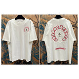 Ch hip-hop t shirts ch short-sleeved sanskrit cross patch embroiderloosecasual american heavy weight