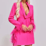 Women Evening Dress Sexy V-neck