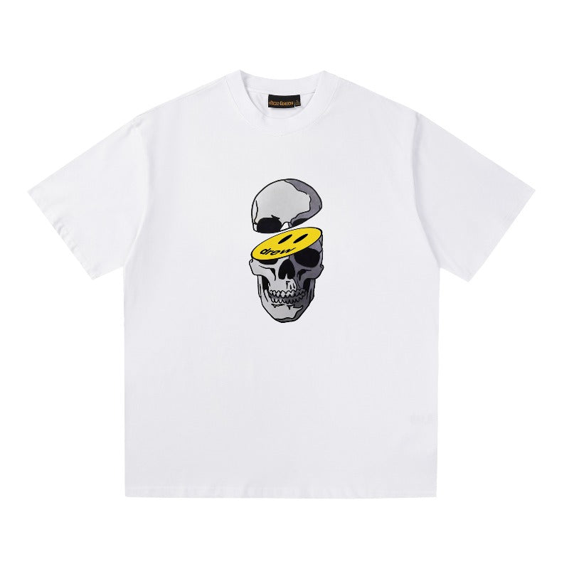Drew house tshirt r d@ew skull smiley face graphic crew neck pullover short sleeve wholesale