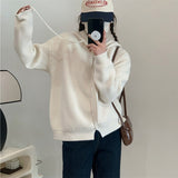 Women Knitwear Spring and Autumn Hooded Sweater Loose Knitted Cardigan