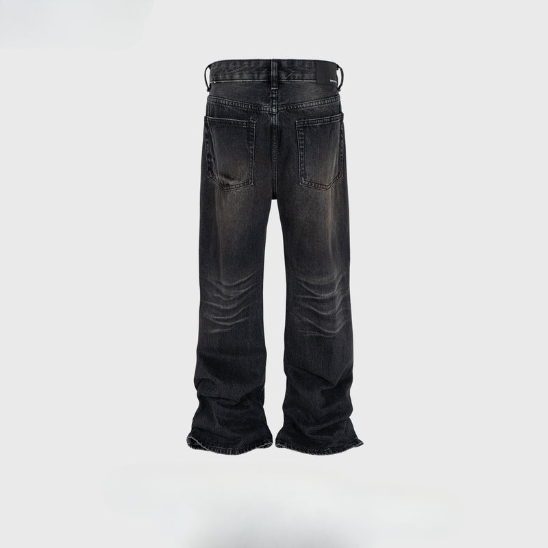 MIJKO Men's Vintage Pants MIJKO textured washed trousers men's and women's micro-pull jeans