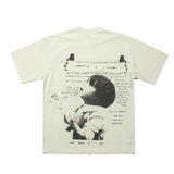 Hip-hop t shirts american high street half sleeve vintage washed retro distressed loose short sleeve t-shirt style