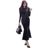 Women Dresses Crew Neck Dress Sexy Hip Skirt