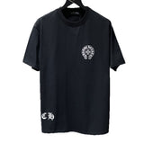 Ch hip-hop t shirts couplech cross horseshoe splash ink short-sleeved t-shirtloosecasualeasiest for match high street