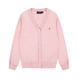 Macaron-colored little marafon rlv collar knit cardigan - relaxed fit outerwear - autumn/winter couple's open-front wool top