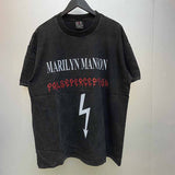 SAINT MICHAEL Vintage T Shirt FALSE PERCEPTION x Marilyn Manson Lightning Vintage Short Sleeve