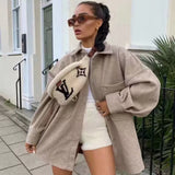 Women Jacket Autumn and Winter Pocket Loose Woolen Coat
