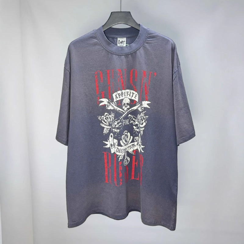 saint m t shirts s.m. guns n' roses harley graphic crew neck short sleeve t-shirt