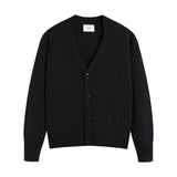Ami arauneifoutwearfall and wintercouplecardigan woolen letter high weight v neckknitting