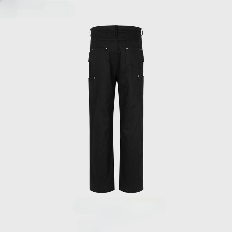 MIJKO Men Vintage Pants MIJKO Zipper Pants Splicing Zipper Casual Overalls
