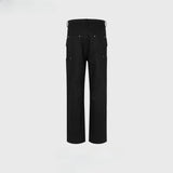 MIJKO Men Vintage Pants MIJKO Zipper Pants Splicing Zipper Casual Overalls
