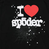 Sp5der Hoodie & Sweatpants 2 Piece Set Cobweb Puff Print Pure Cotton