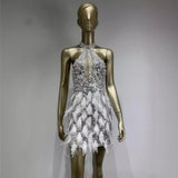 Women Dresses Party Dress Beaded Sequins Hip Skirt (Otn202404)