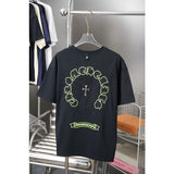 Ch hip-hop t shirts autumn and winter ch short-sleeved cross patch embroidery loosepure cotton t american heavy weight t-shirt