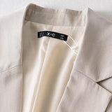Women Suits Autumn Loose Mid-Length Simple Suit Jacket Cardigan