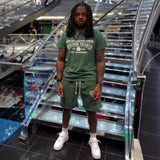 Denim Tears Outfit:T Shirt/Shorts (Separate Purchase Options) Short Sleeve T-shirt Men and Women Sports Shorts Suit