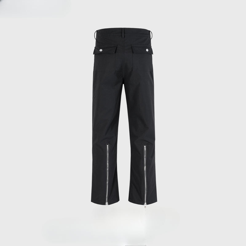 MIJKO Men's Vintage Pants MIJKO Men's Women's Zipper Pants Wide Feet Tide Casual