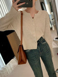 Women Knitted Cardigan Autumn and Winter Leisure round Neck Sweater