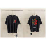 Ch hip-hop t shirts ch short-sleeved classic washed sanskrit cross stereo heavy industry patch embroidery high street