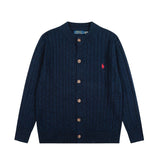 Casualoutwearloosecasualknitting woolen sweater rl ralph pony round neck cardigan female fall and wintersweet socialite