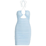 Women Dresses Spring and Winter Suspender Skirt Sexy Backless Hip Skirt (Bla0420)