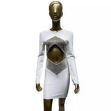 Women Dresses Bandage Dress Elegant Rhinestone Hollow Slim Party Dress (Ont0408)