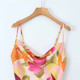 Women Dresses Summer Printing Slip Dress Backless Sexy Dress (Xds0414)