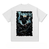 Mens Vintage Rock Band T-Shirt Short Sleeve T-Shirt, Rock Band Trivium Casual Vintage Washed Old
