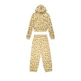 Ashley williams bear print hot girl crop top cardigan sweatshirt set - sweet zip-up hoodie outfit