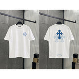 Ch hip-hop t shirts ch short-sleeved sanskrit cross printingloosecasualpure cotton american heavy weight short-sleeved
