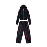 Ashley williamsoutweartopsheart printed zipper hoodie casual sweatpants i love mesuit