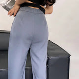 Women Sweatpants Spring Loose Straight Casual Wide-Leg Trousers