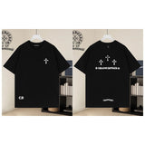 Ch hip-hop t shirts chstereo burnt flower patch embroidery heavy industry hardware design high street easiest for match