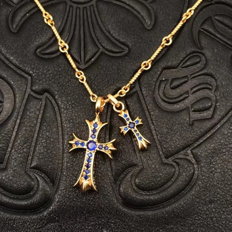 Chrome Hearts Necklace Bamboo Necklace Double Cross Men's and Women's Necklaces