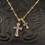 Chrome Hearts Necklace Bamboo Necklace Double Cross Men's and Women's Necklaces