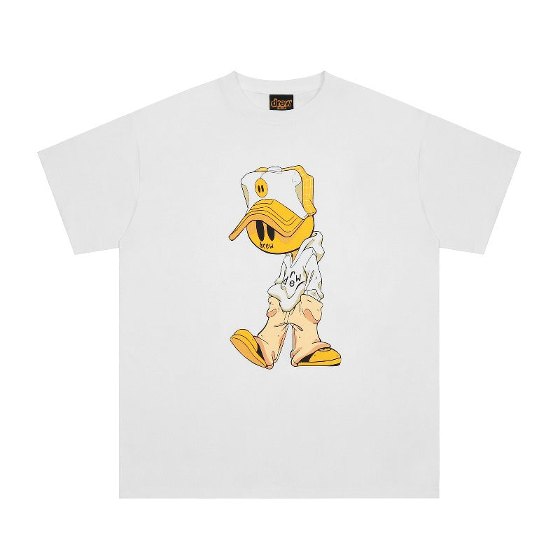 Drew house t shirt d@ew cartoon character printing round neck short sleeves