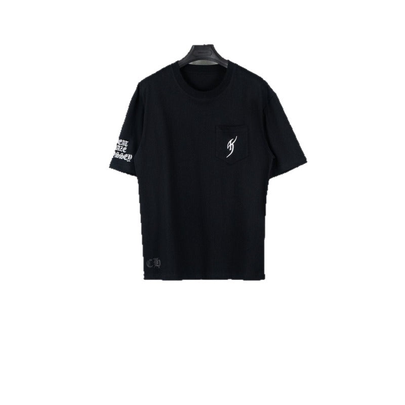 Ch hip-hop t shirts high street ch crow wash room kyosuke co-branded short-sleeved t-shirt printing short-sleeved casualeasiest for match american style
