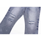Gallery Dept Jeans with Artistic Ink Splatter and Distressed Flares