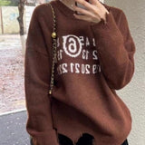 Women Knitted Pullover Autumn and Winter Loose Knitwear Top