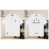 Ch hip-hop t shirts chstereo burnt flower patch embroidery heavy industry hardware design high street easiest for match