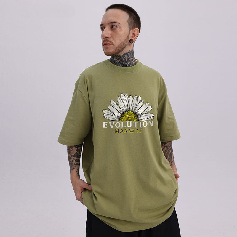 Men T Shirt Vintage Ethnic Print Short Sleeve T-shirt