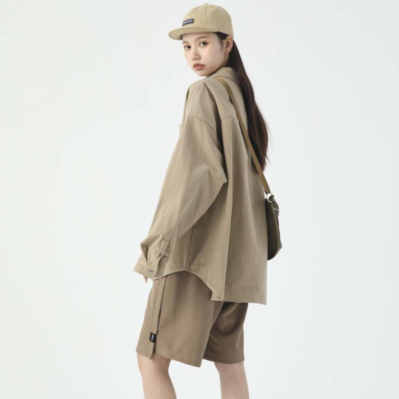 Unisex Hoodie Autumn Pocket Lapels Shirt
