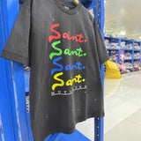 saint m t shirts s.m colorful letter graphic crew neck pullover short sleeve top