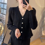 Women Knitted Cardigan Spring Red Sweater V-neck Knitted Cardigan Top
