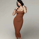 Women's Evening Dress Chain Suspender Skirt Sexy Backless Sheath Slim Fit Dress