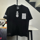 Ch hip-hop t-shirts: heavy-duty, all-over print, embroidered badge, crew neck, relaxed fit, american style, premium heavyweight