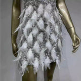 Women Dresses Party Dress Beaded Sequins Hip Skirt (Otn202404)