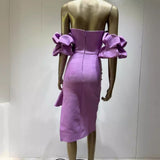 Women Dresses Bandage Dress Summer High Slit Party Dress (Ont0408)